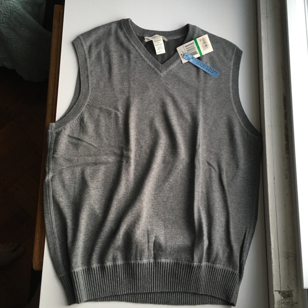 Geoffrey Beene Men’s Vest L Grey Pullover Sweater